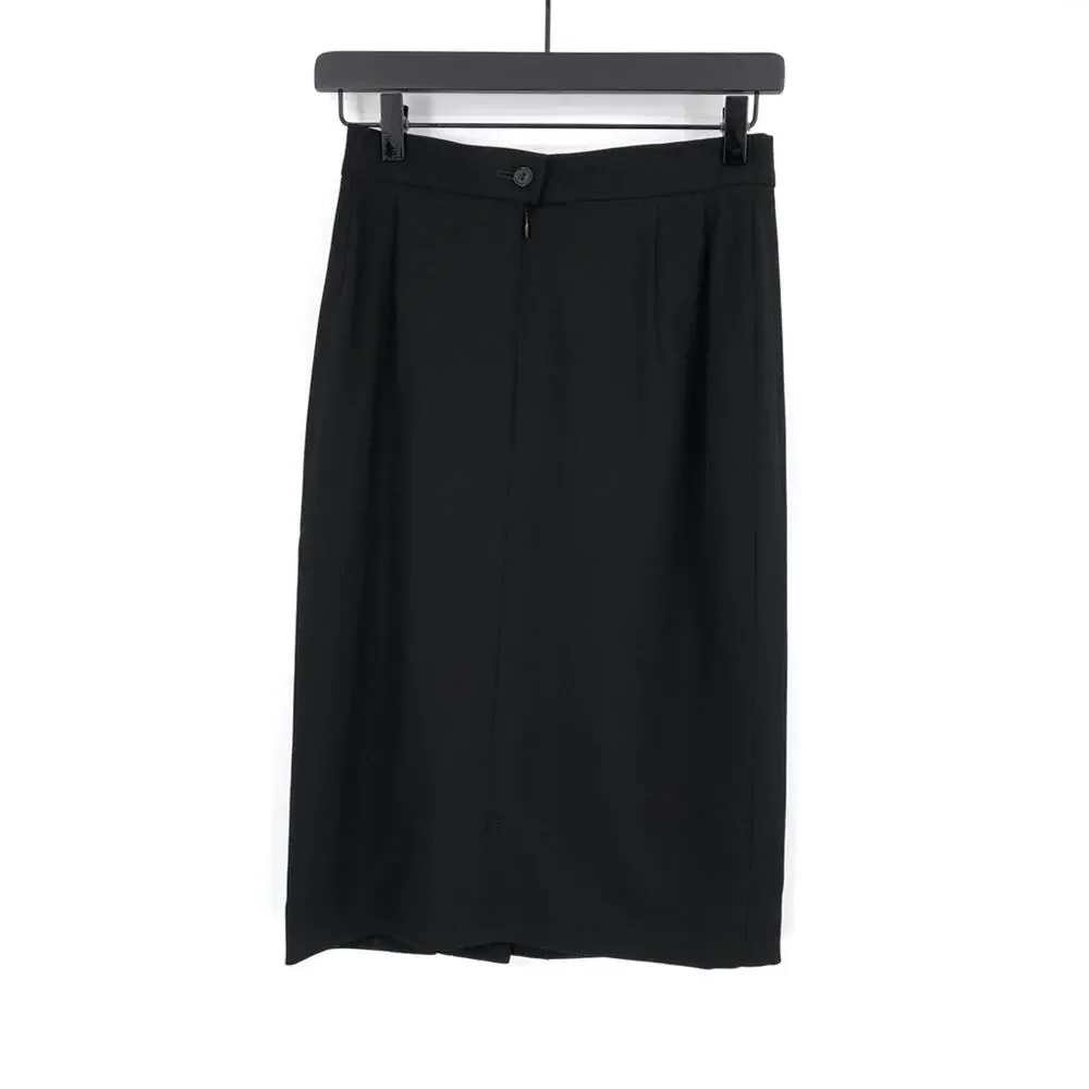 VTG ESCADA Wool Pencil Skirt Black 34